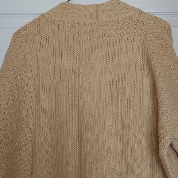065. Apricot Shawl Neckline Long Sleeve Cardigan with Pocket  Size L - Picture 13 of 15
